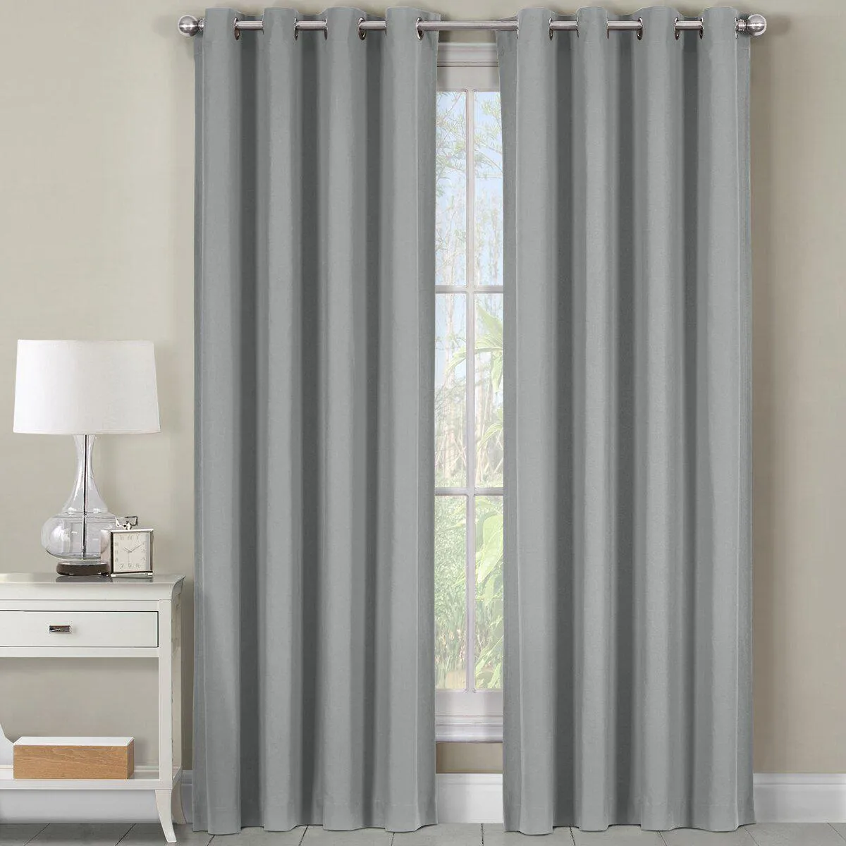 Luxor Heavyweight 100% Cotton Room-Darkening Grommet Curtains Single Panel