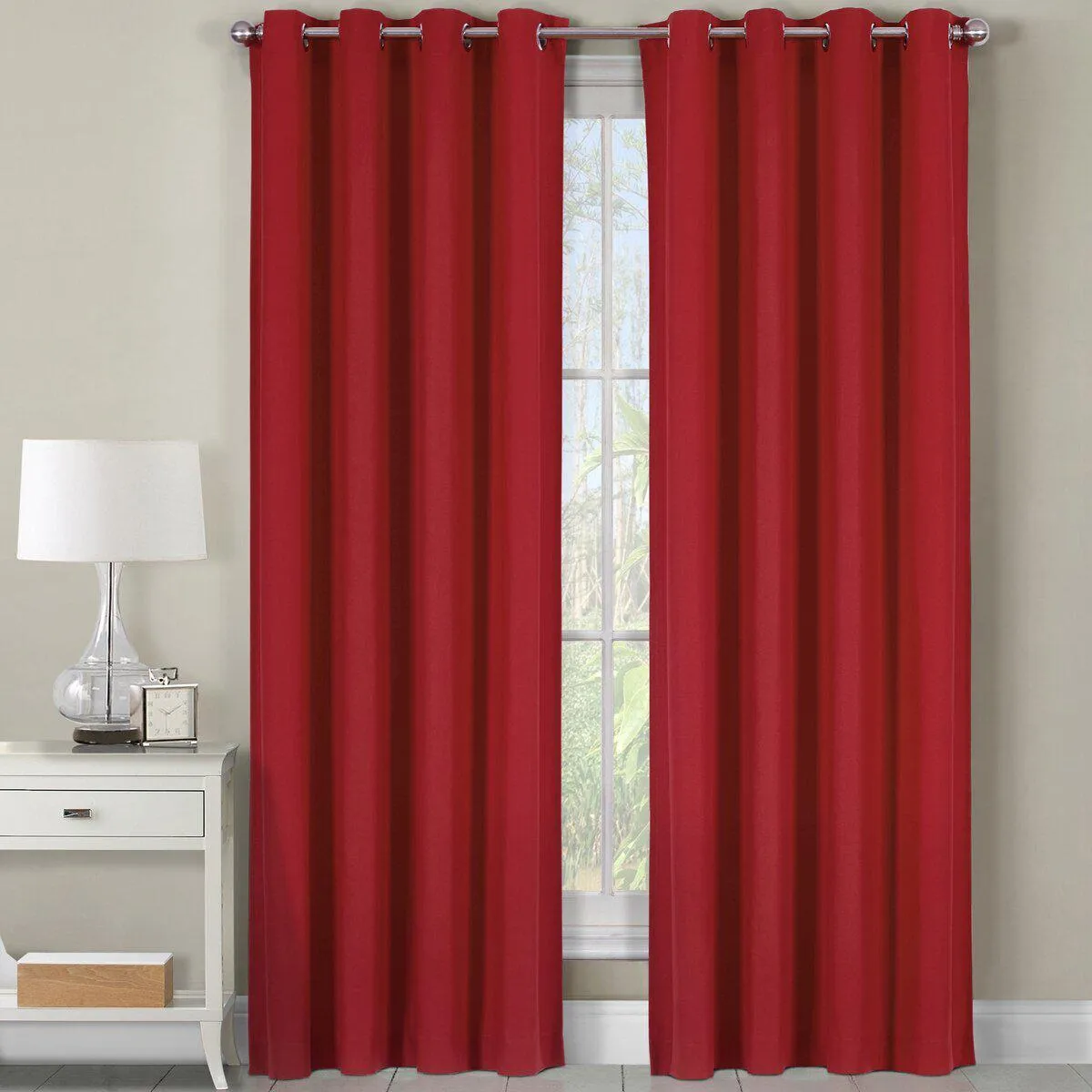 Luxor Heavyweight 100% Cotton Room-Darkening Grommet Curtains Single Panel