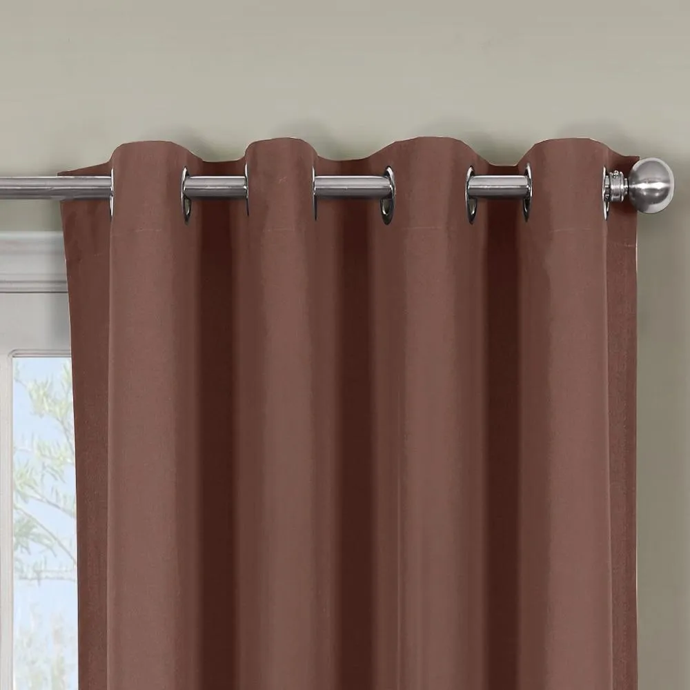 Luxor Heavyweight 100% Cotton Room-Darkening Grommet Curtains Single Panel