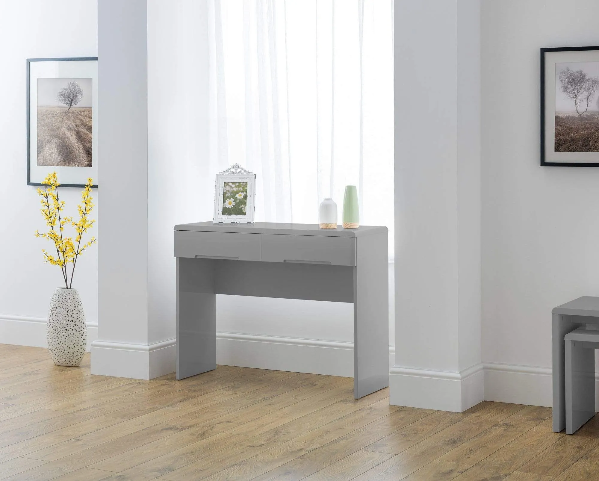 Manhattan Dressing Table With 2 Drawers - Grey