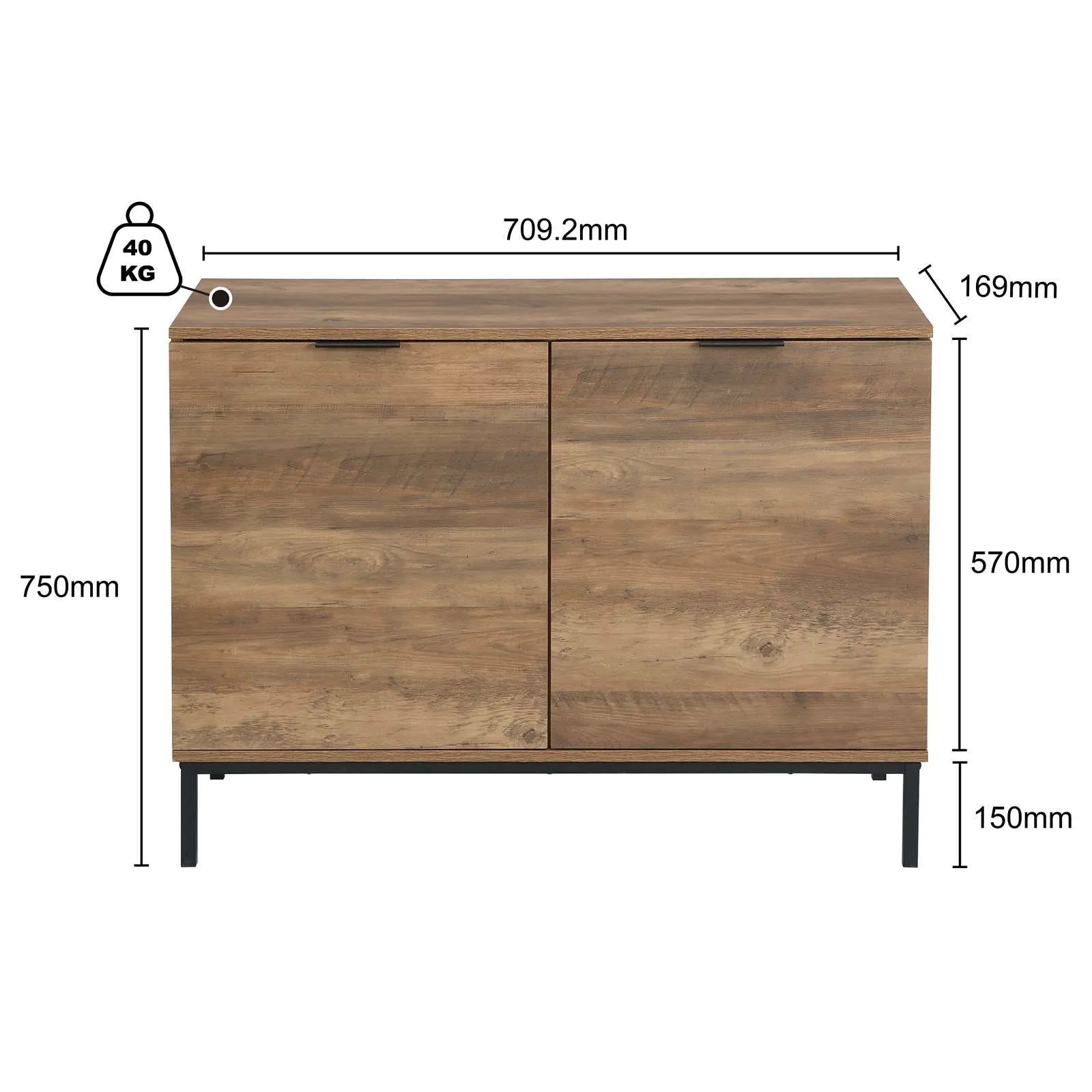 MerryLuk 2-door Bronx Compact Sideboard Cabinet