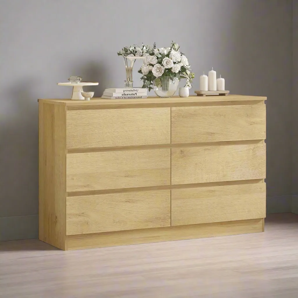 MerryLuk 6 Drawers Dresser & Dressing Table Bedroom Dresser Sets