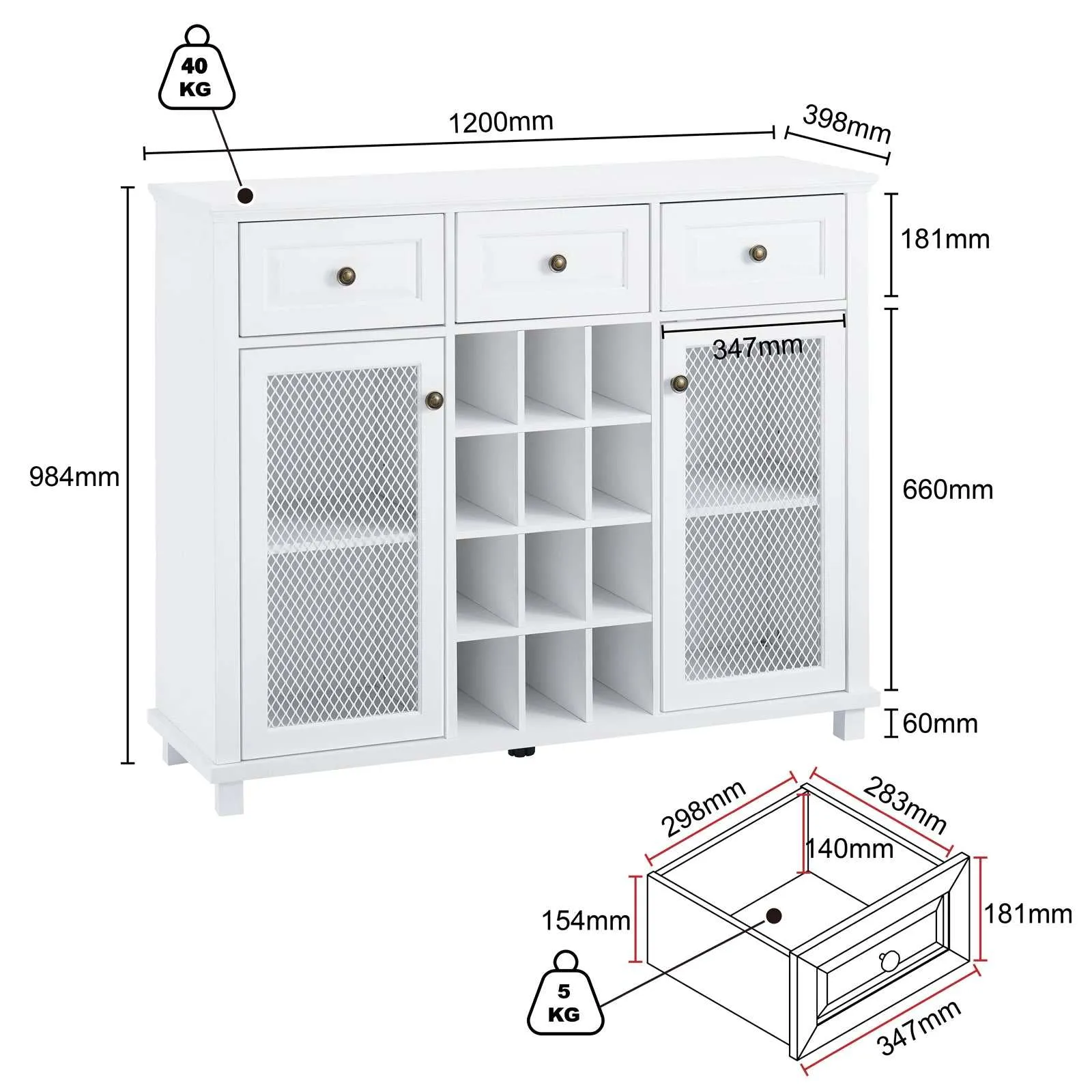 MerryLuk Wine Rack Cabinet