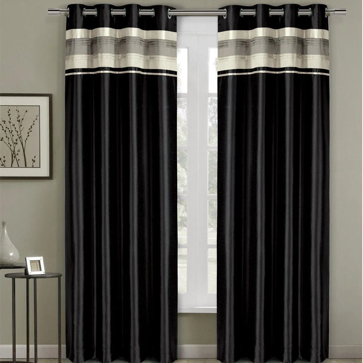 Milan Lined Blackout Curtains with Grommets Single Panel