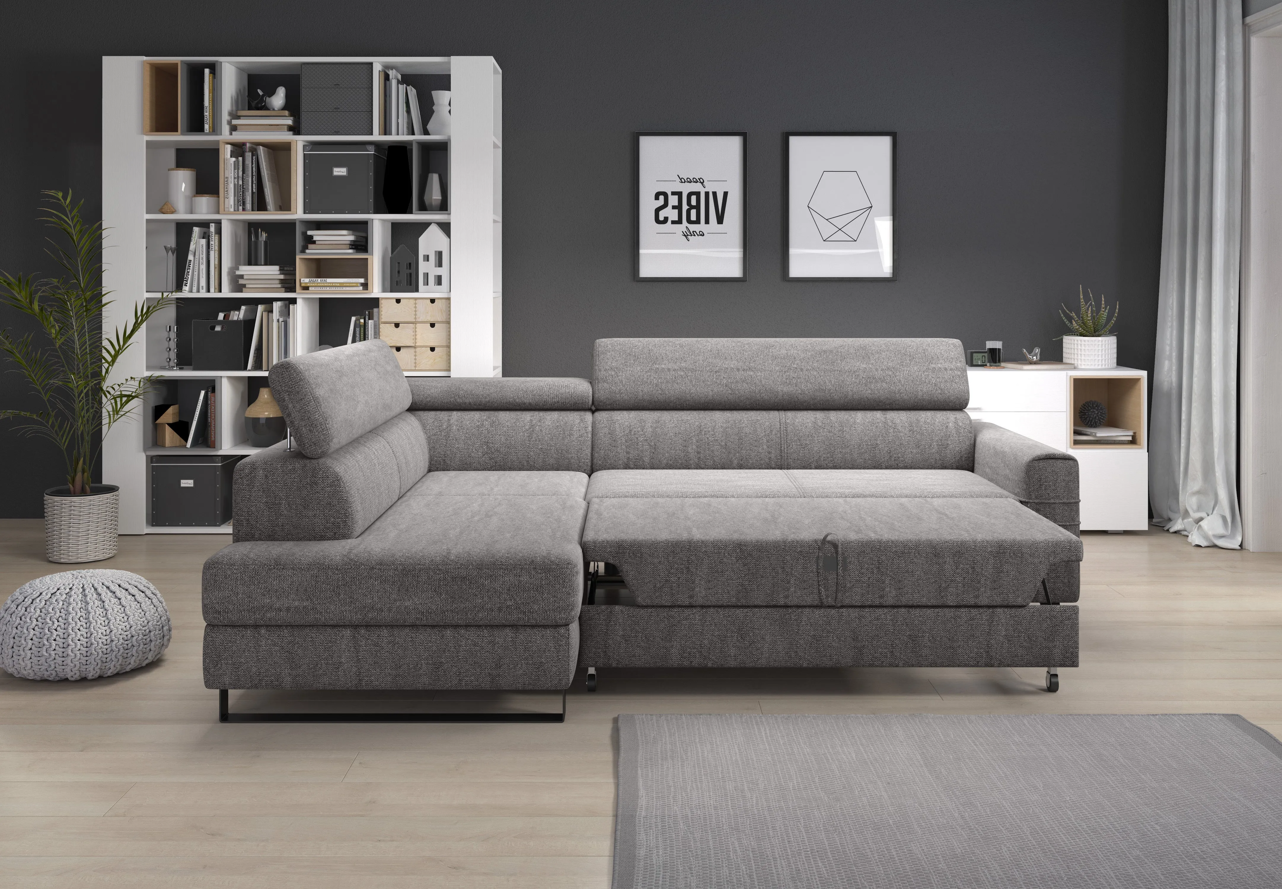 NEO L 98" x 72.5" Wide Sleeper Sectional with Storage