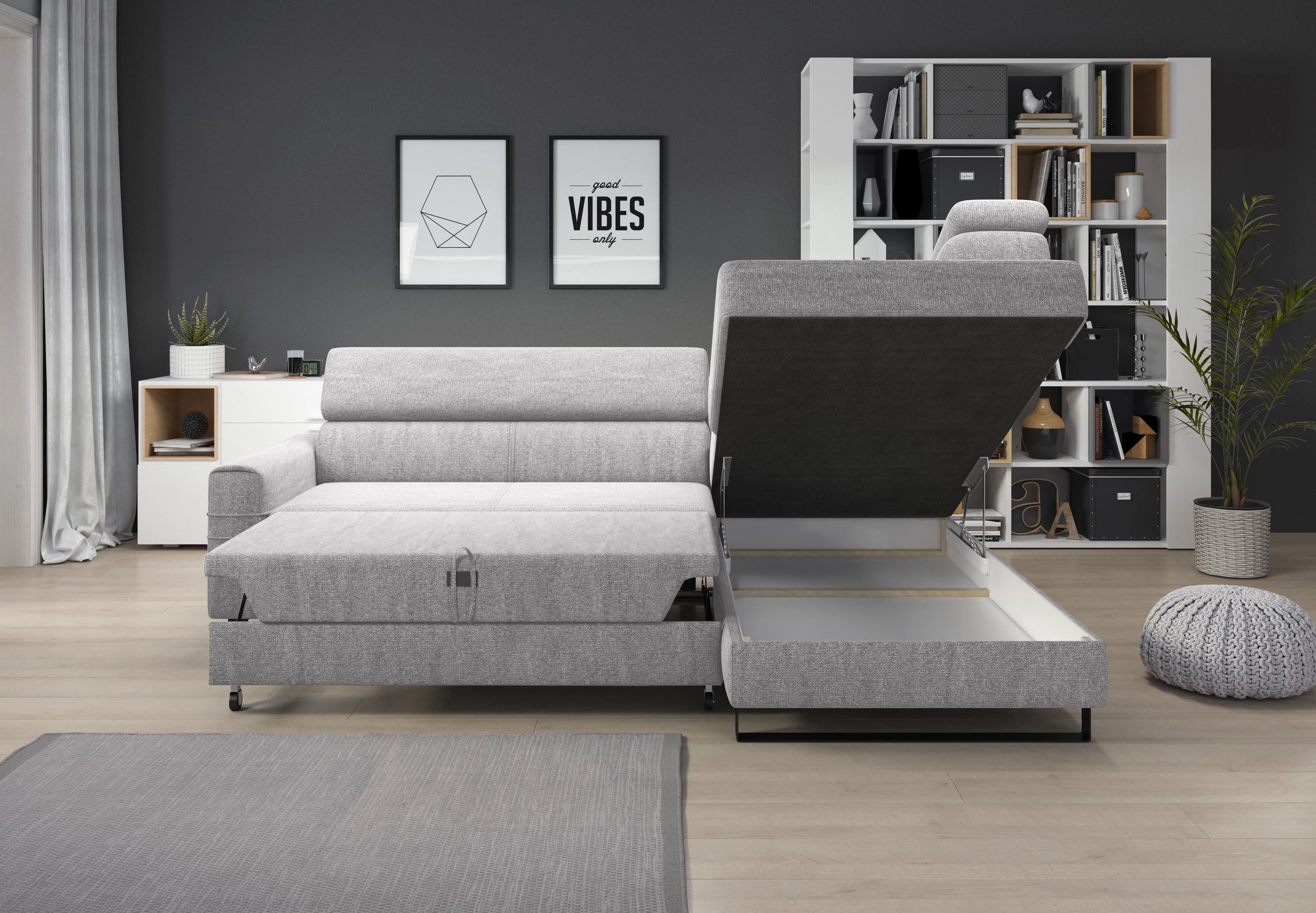 NEO L 98" x 72.5" Wide Sleeper Sectional with Storage