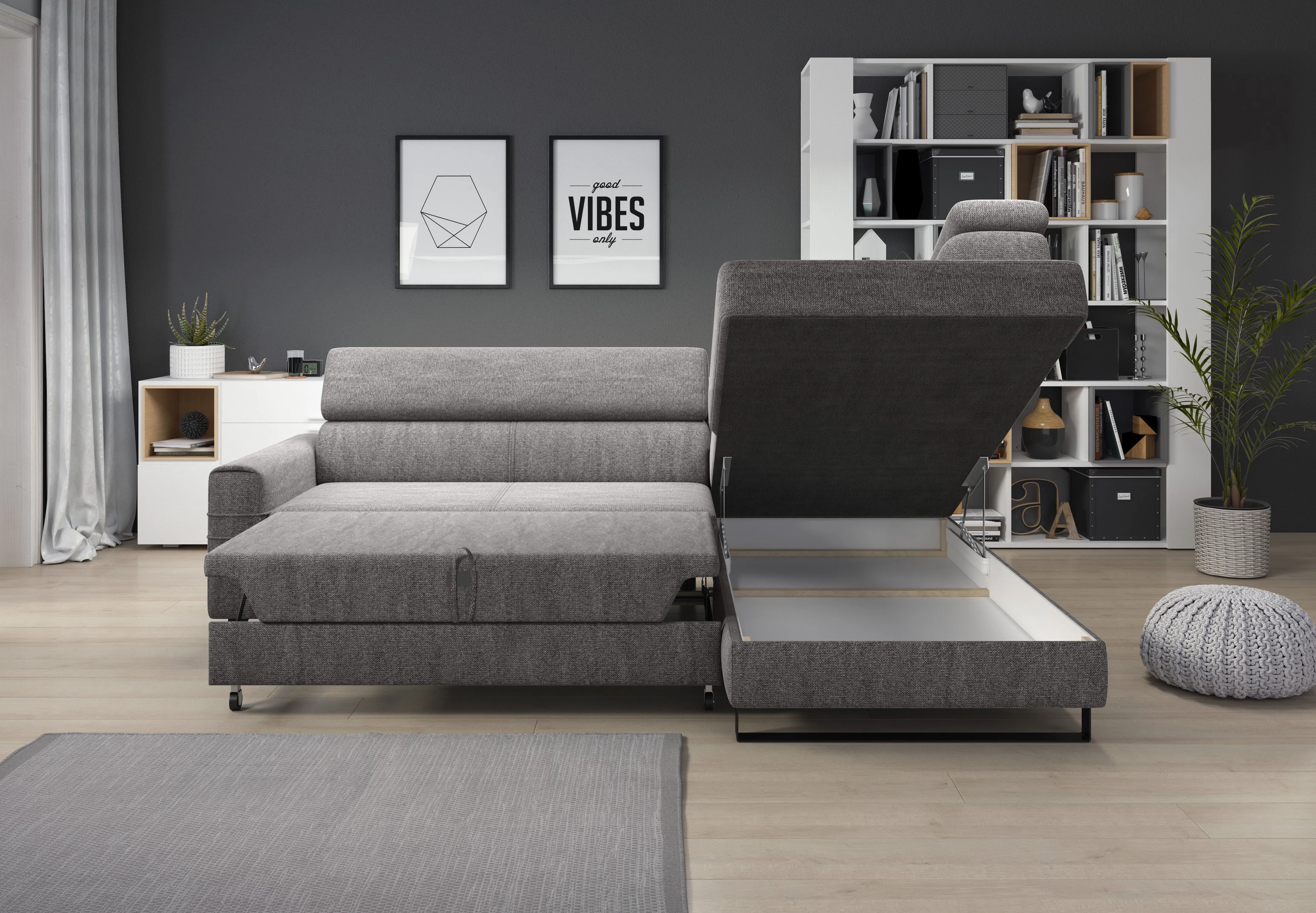 NEO L 98" x 72.5" Wide Sleeper Sectional with Storage