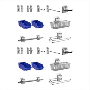 NewAge Garage Cabinets 24-Piece Steel Slatwall Accessory Kit