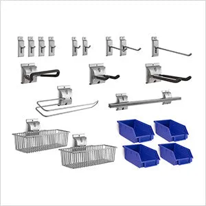 NewAge Garage Cabinets 32-Piece Steel Slatwall Accessory Kit