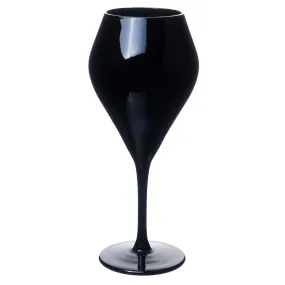 Novelty Black Glass Midnight Wine Glasses, Set of 4 12-Ounce Goblets