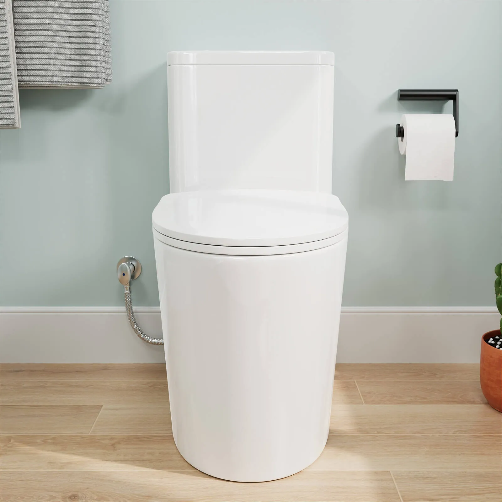 One-Piece Floor Mount Toilet 1.1GPF/1.6 GPF Siphon Jet Dual Flushing with Toilet Seat