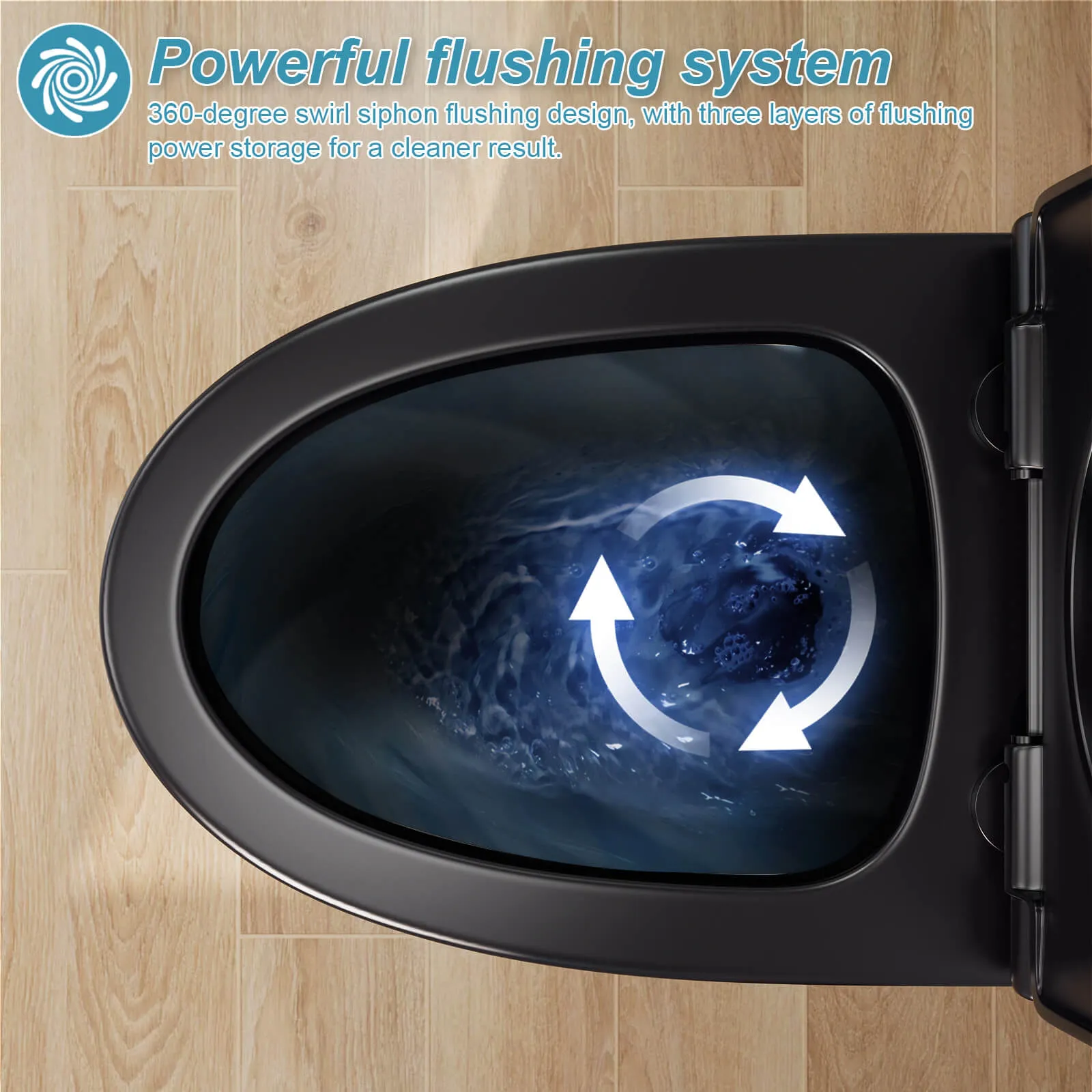 One-Piece Floor Mount Toilet 1.1GPF/1.6 GPF Siphon Jet Dual Flushing with Toilet Seat