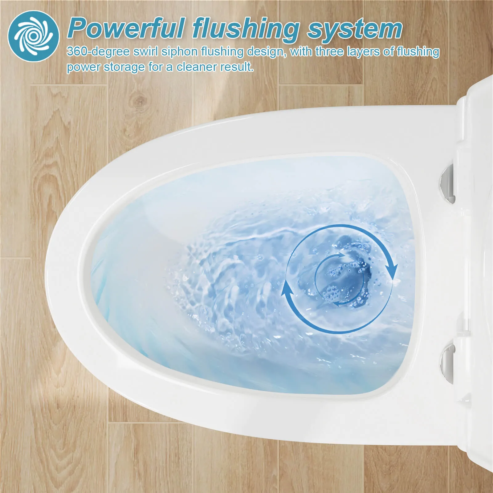 One-Piece Floor Mount Toilet 1.1GPF/1.6 GPF Siphon Jet Dual Flushing with Toilet Seat