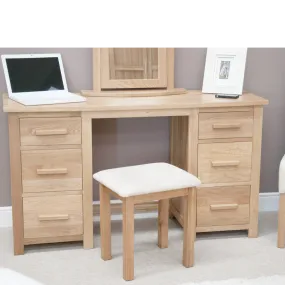 Opus Solid Oak Double Pedestal Dressing Table with stool