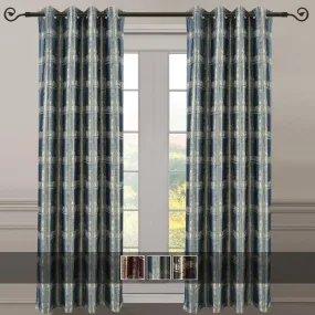 Pair (Set of 2) Top Grommet Window Curtain Panels Abstract Jacquard Studio, 104 Inches Total Width