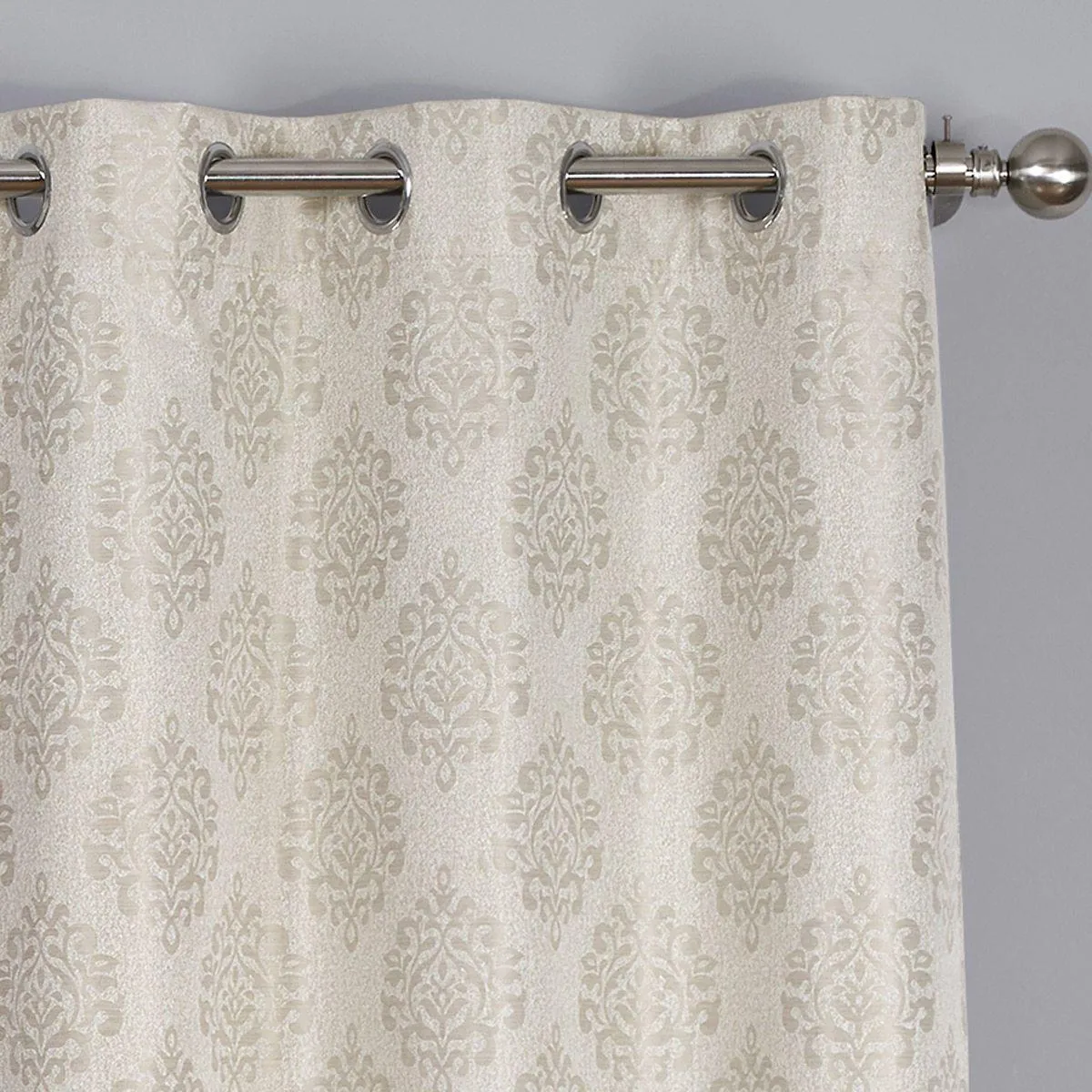 Paisley Thermal Blackout Jacquard Grommet Top Curtain Pair Panels