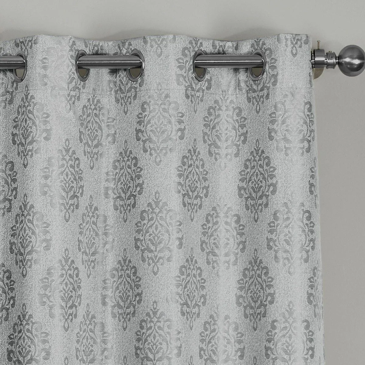 Paisley Thermal Blackout Jacquard Grommet Top Curtain Pair Panels