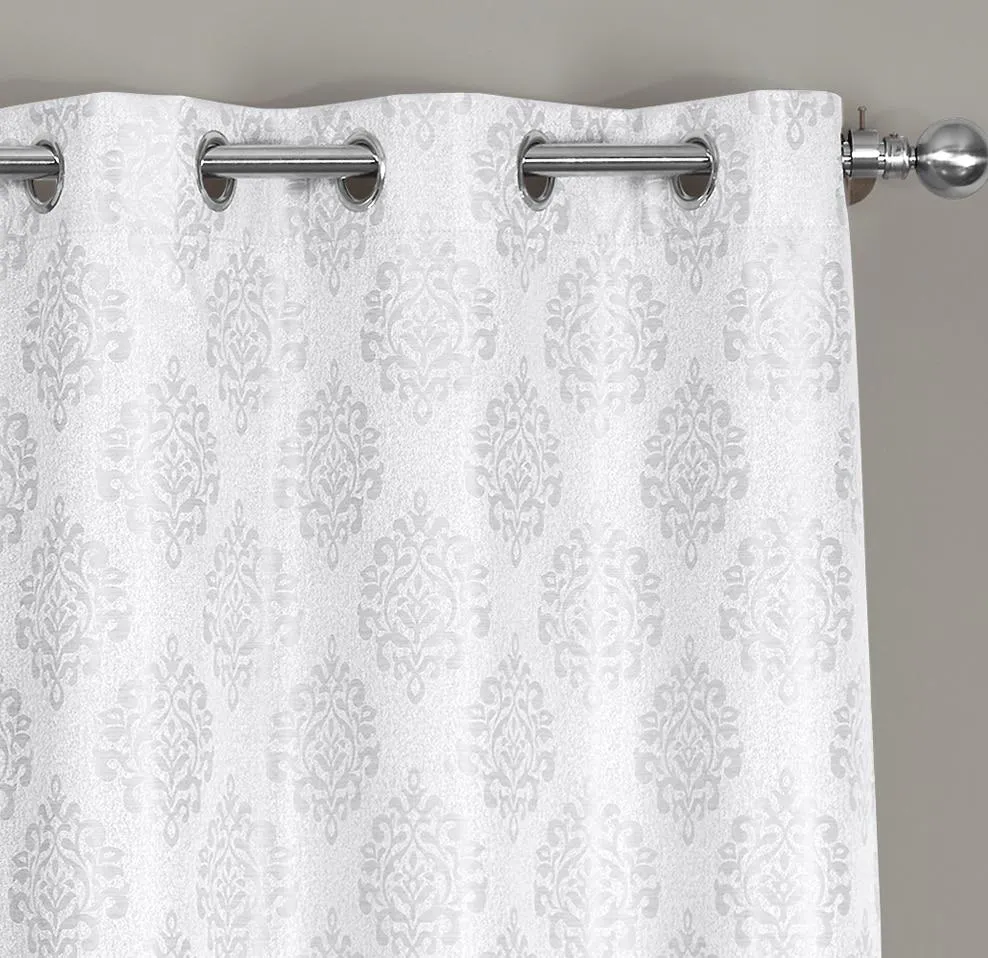 Paisley Thermal Blackout Jacquard Grommet Top Curtain Pair Panels