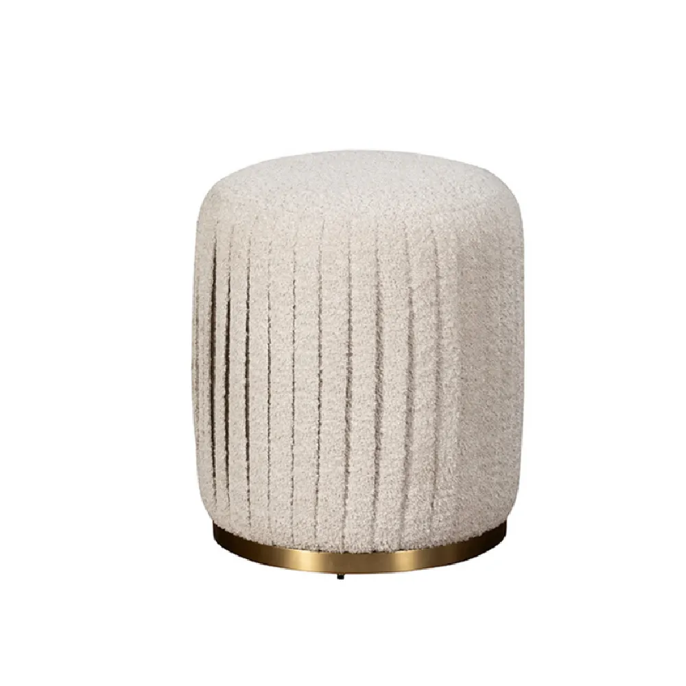 PLEATED OTTOMAN  STOOL BOUCLE