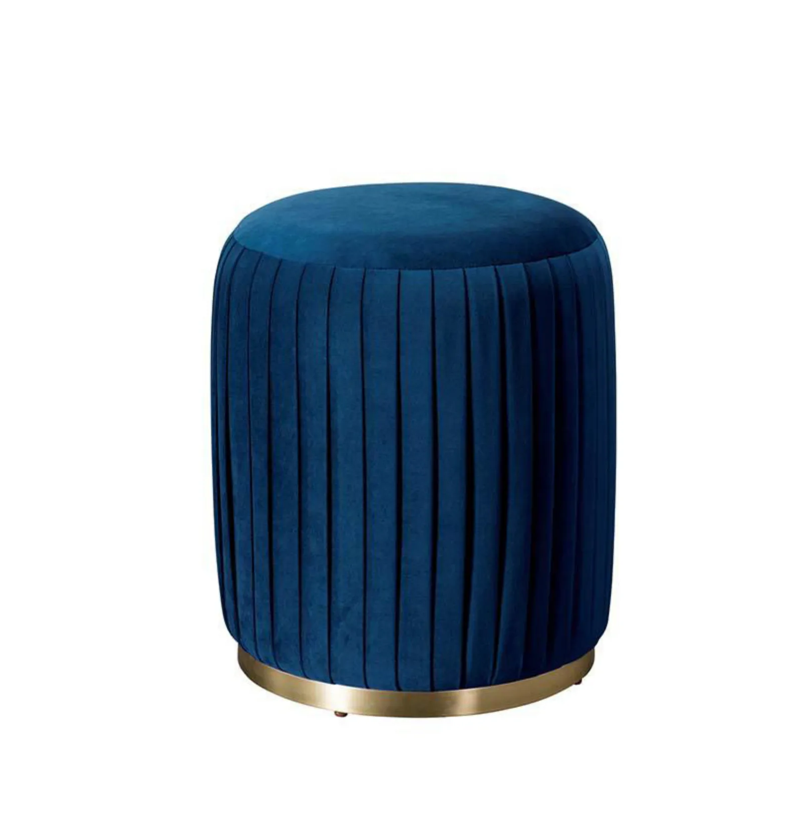 PLEATED OTTOMAN STOOL (TEAL)