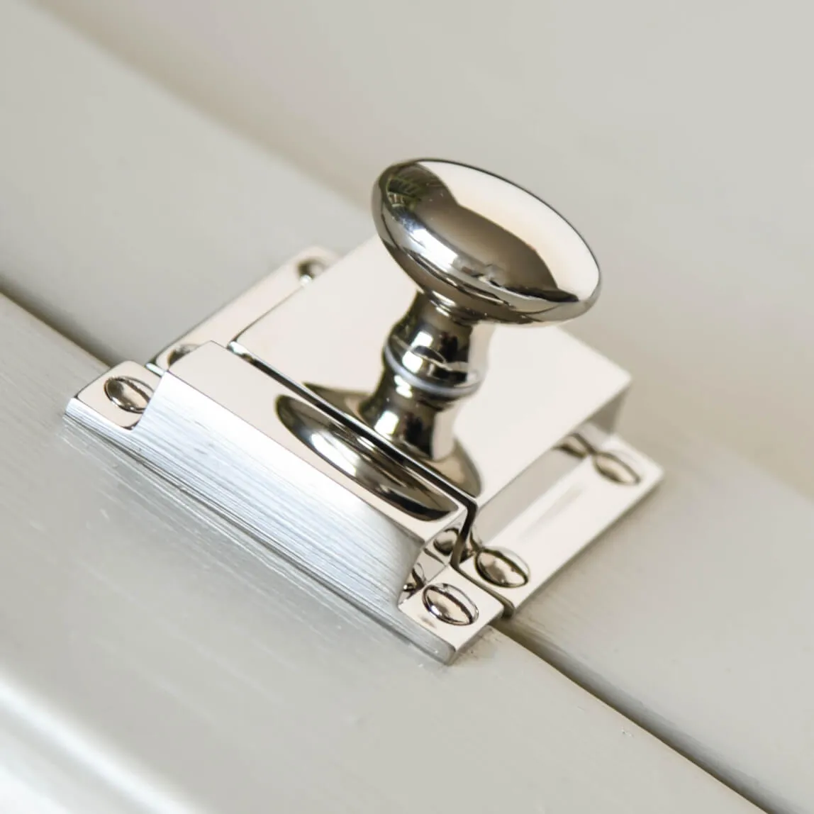 Polished Nickel Traditional Oval Cabinet Latch