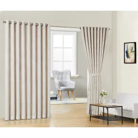 Red Co. Embossed Leaf Pattern Soft Decorative Wall to Wall Blackout Curtains with Grommets 2 Piece Set