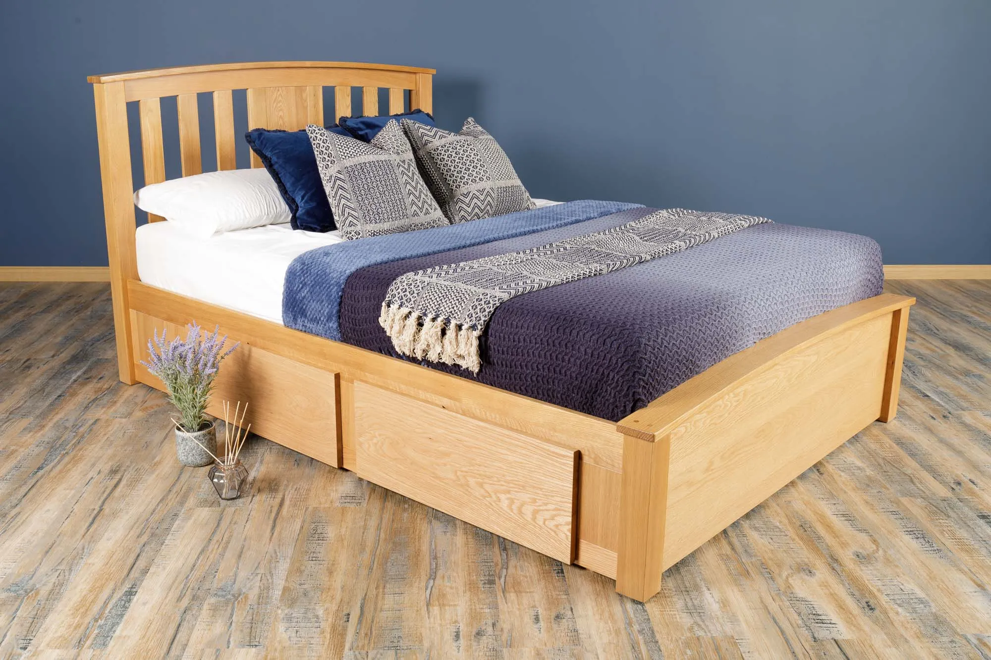 Royal Ascot Solid Natural Oak Storage Bed Frame - 4ft6 Double