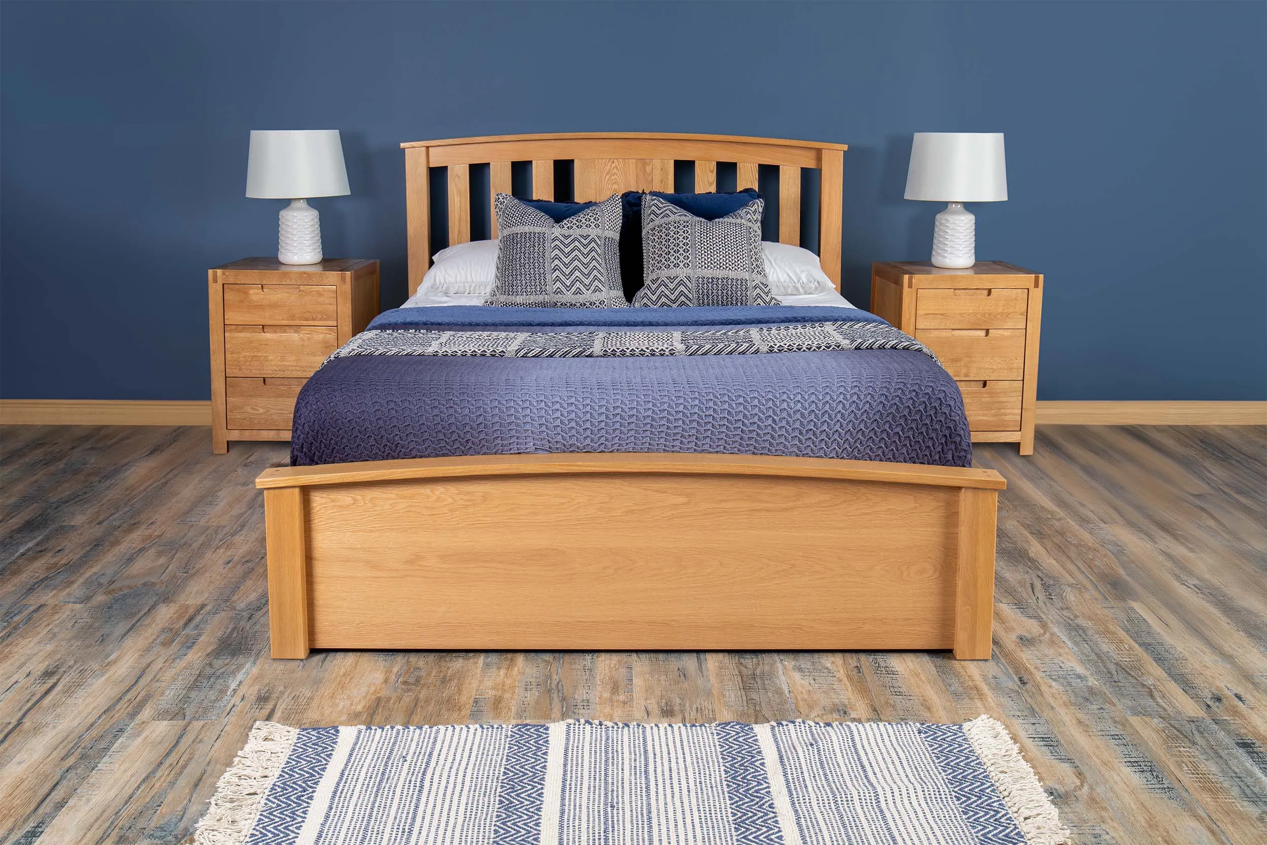 Royal Ascot Solid Natural Oak Storage Bed Frame - 5ft King Size