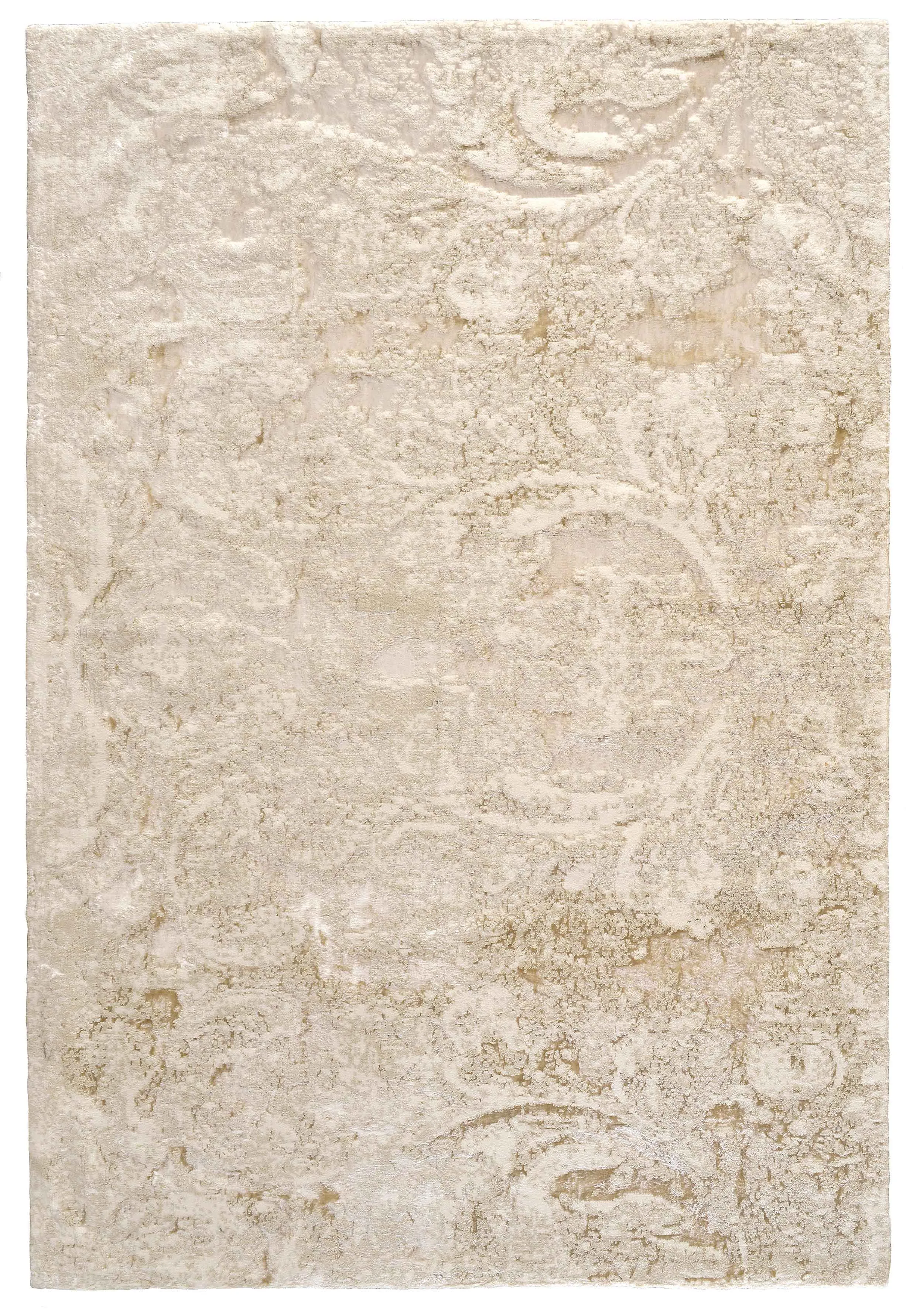 Royal Collection Palmet Design Cotton Viscose Blend Rug - Ecru