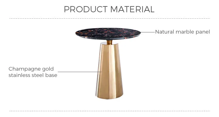 Rubeza Sofia Side Table - Black & Gold