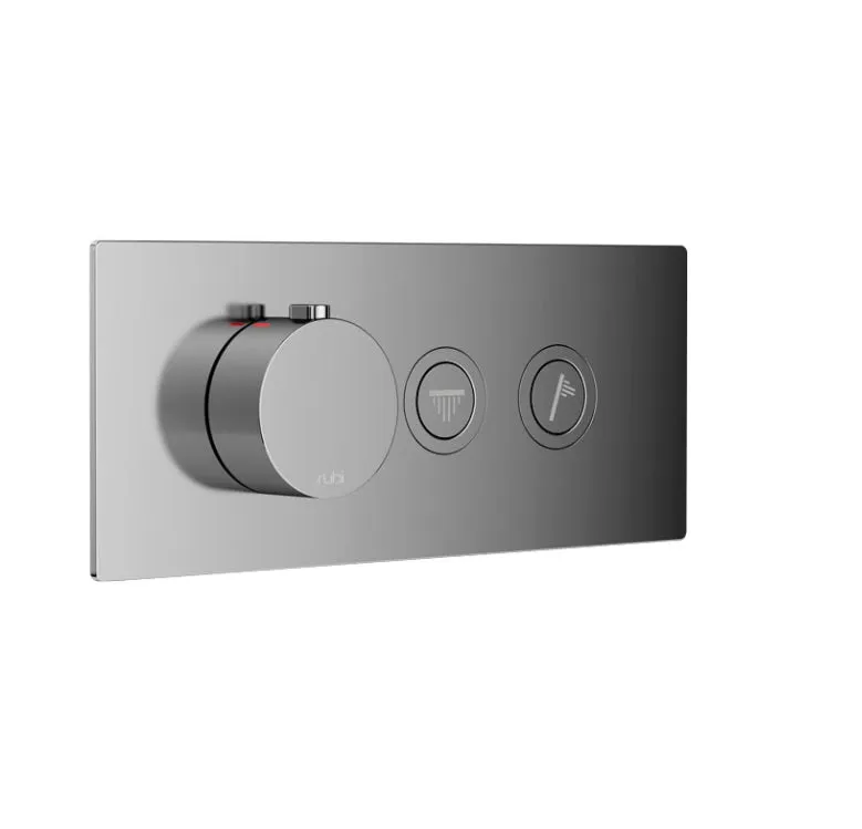 Rubi - ON - Thermostatic Round shower system - Chrome