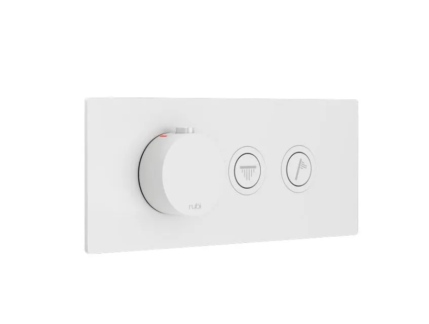 Rubi - ON - Thermostatic Round shower system - White