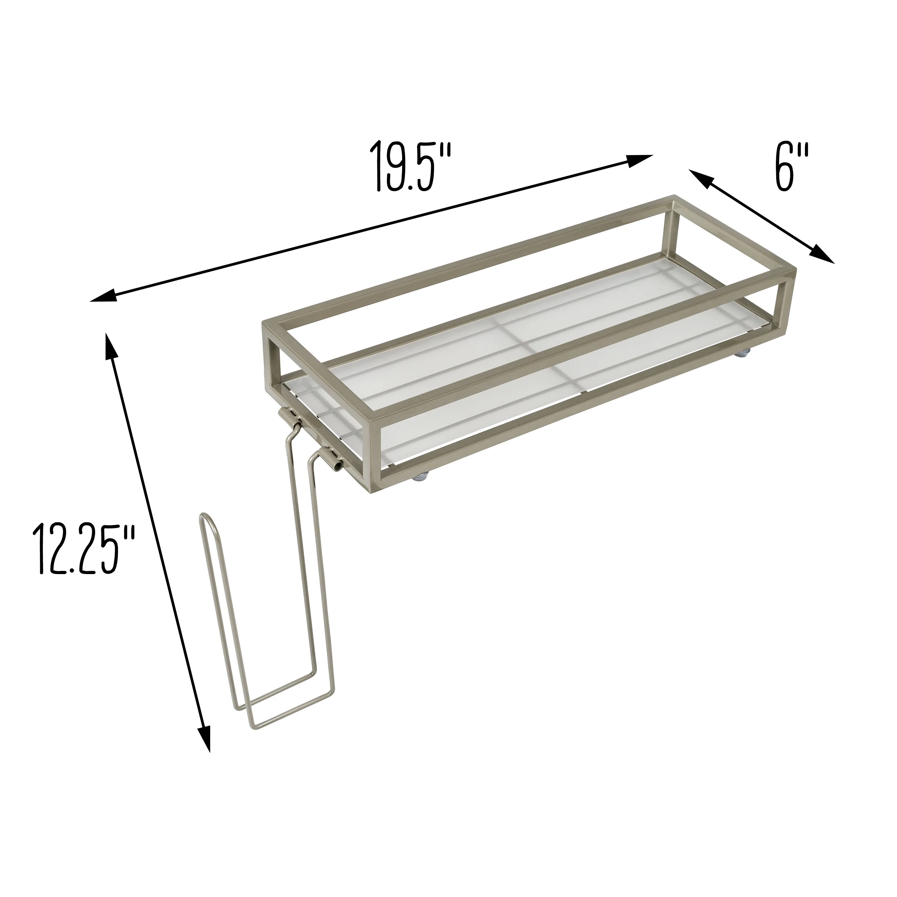 Satin Nickel Over-The-Toilet Toilet Paper and Storage Tray