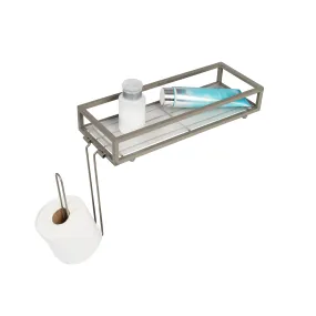 Satin Nickel Over-The-Toilet Toilet Paper and Storage Tray