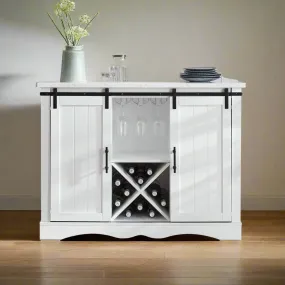 Sideboard Cabinet with Faux Marble & Wine Storage - MerryLuk