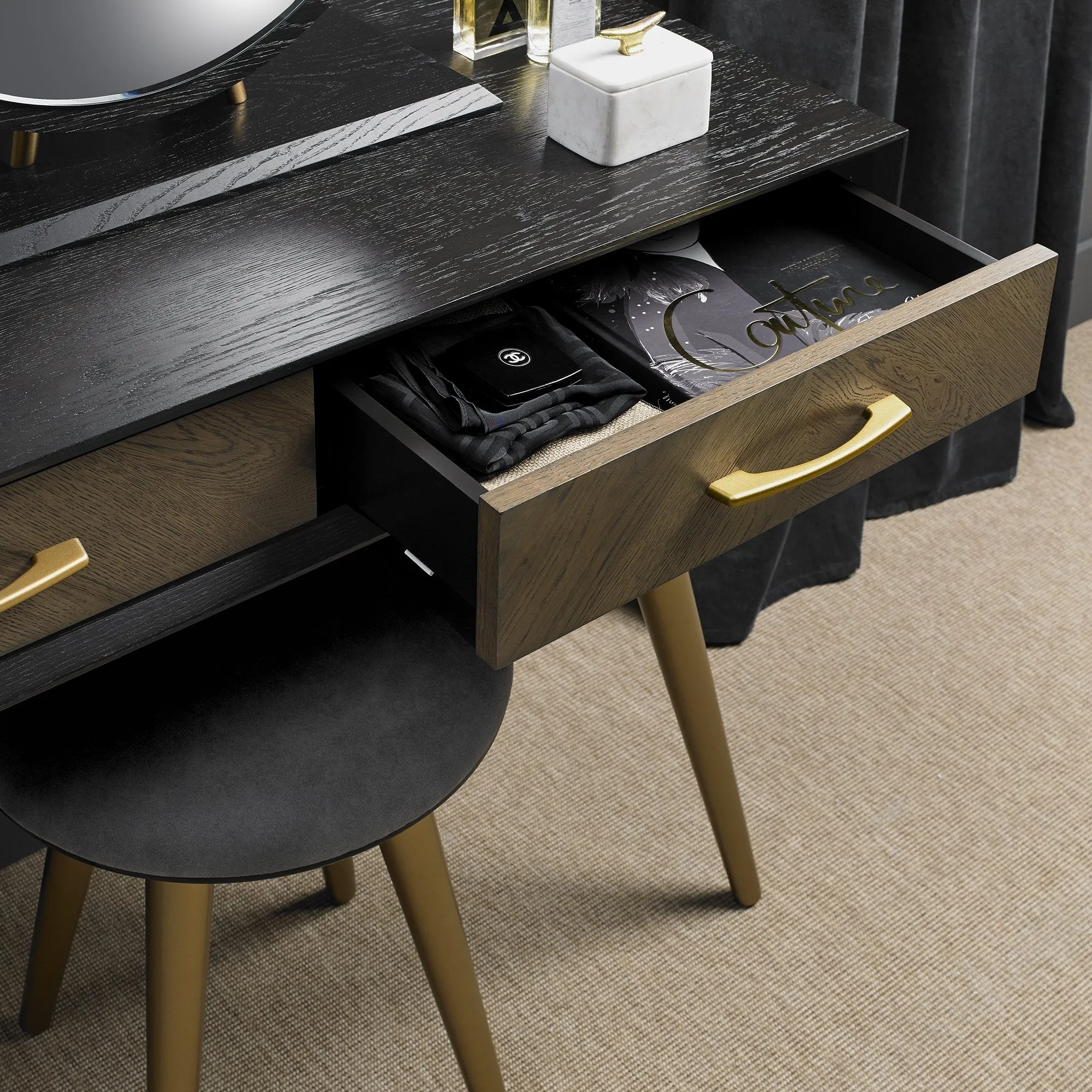 Sienna Fumed Oak Dressing Table