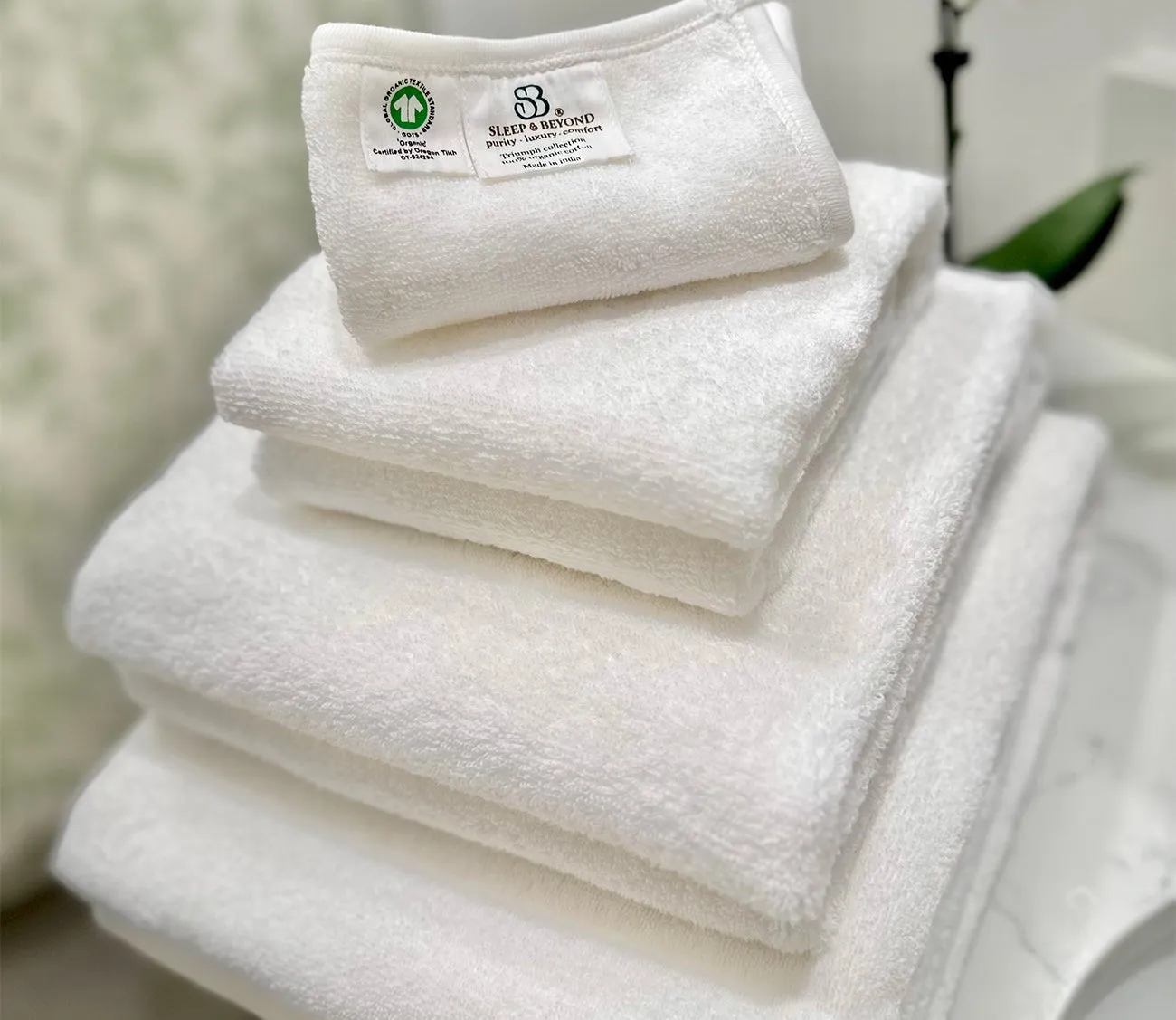 Sleep & Beyond Organic Cotton Terry 6-Piece Bath Towel Set