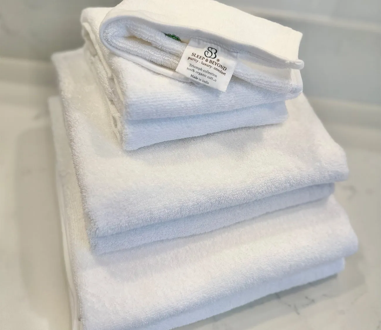 Sleep & Beyond Organic Cotton Terry 6-Piece Bath Towel Set