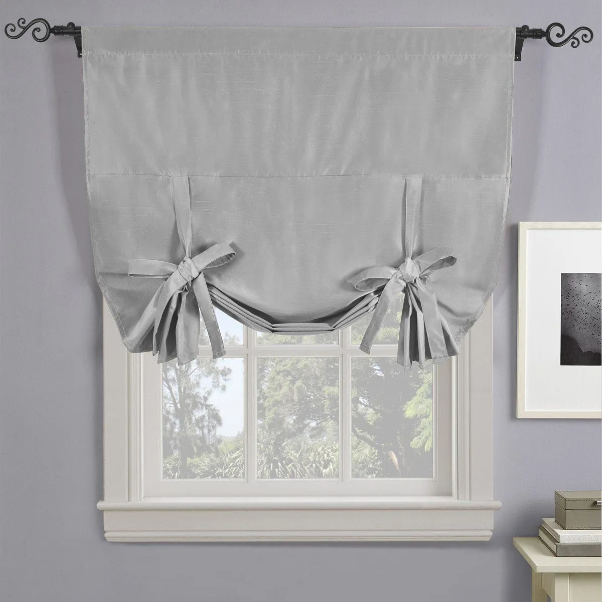 Soho Triple-Pass Thermal Insulated Blackout Curtain Rod Pocket - Tie Up Shade for Small Window ( 42" W  X 63" L)