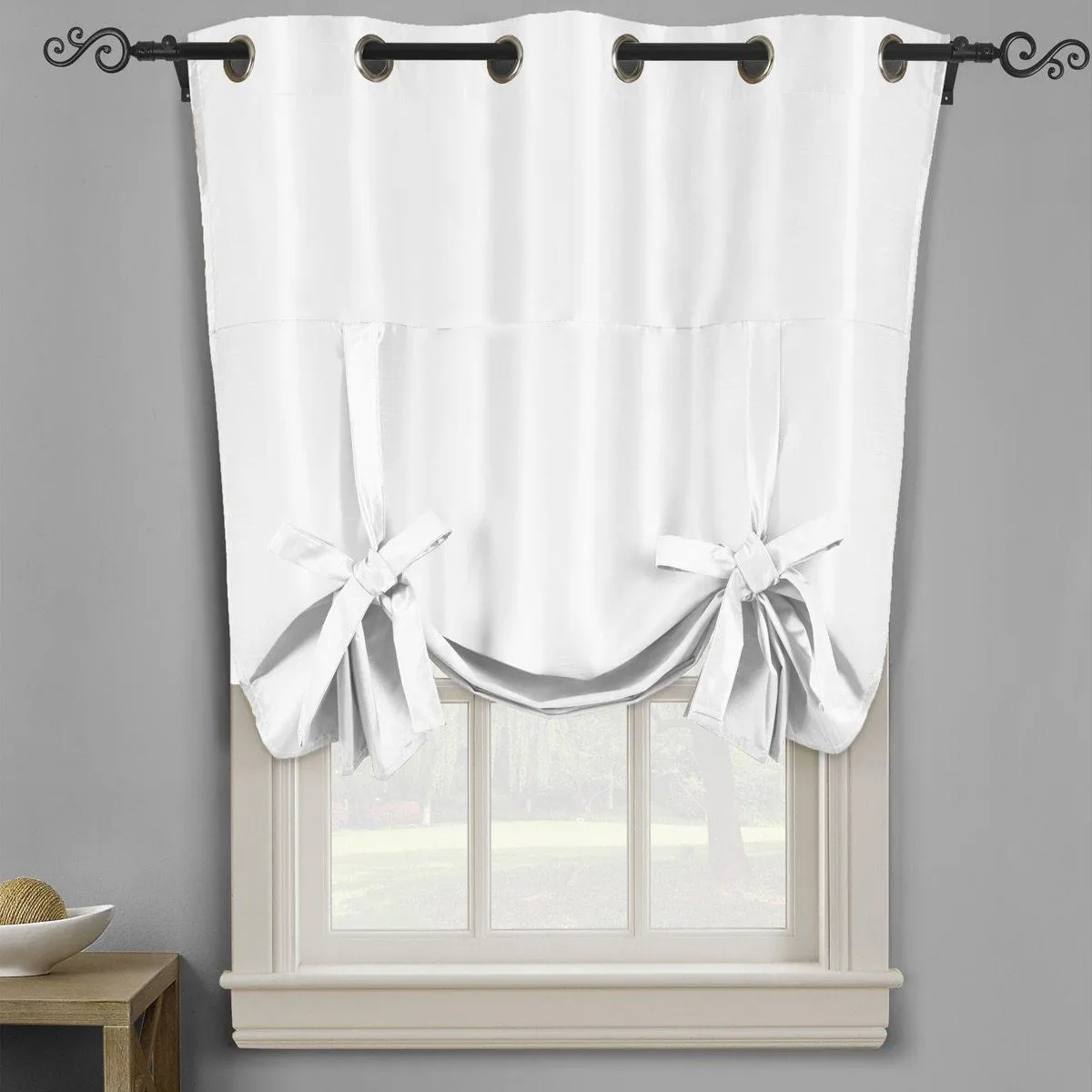 Soho Triple-Pass Thermal Insulated Blackout Curtain Top Grommet - Tie Up Shade for Small Window ( 42" W  X 63" L)