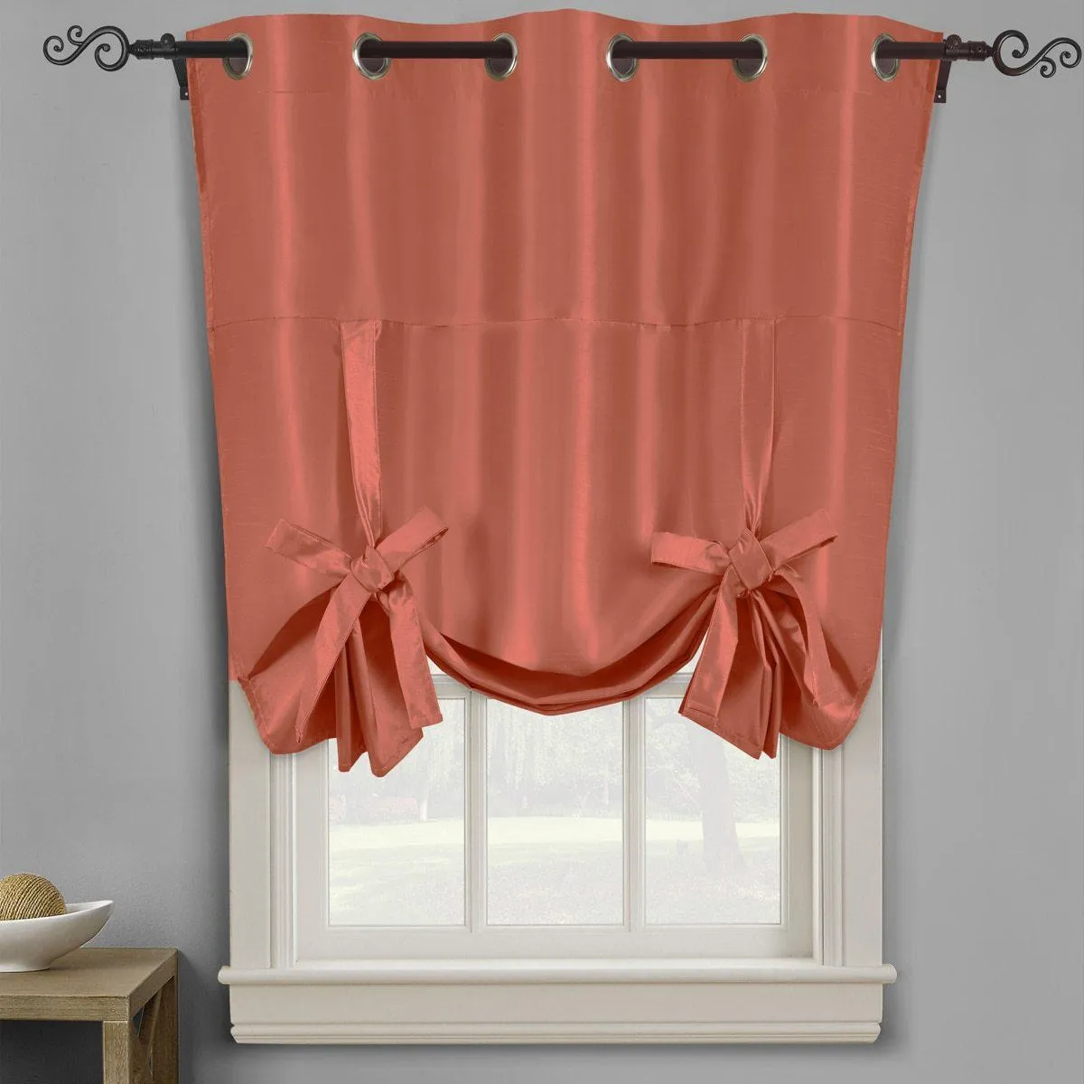 Soho Triple-Pass Thermal Insulated Blackout Curtain Top Grommet - Tie Up Shade for Small Window ( 42" W  X 63" L)