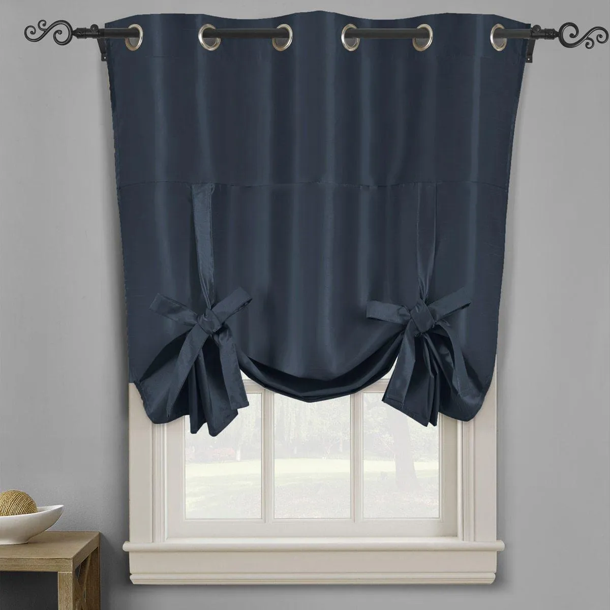 Soho Triple-Pass Thermal Insulated Blackout Curtain Top Grommet - Tie Up Shade for Small Window ( 42" W  X 63" L)