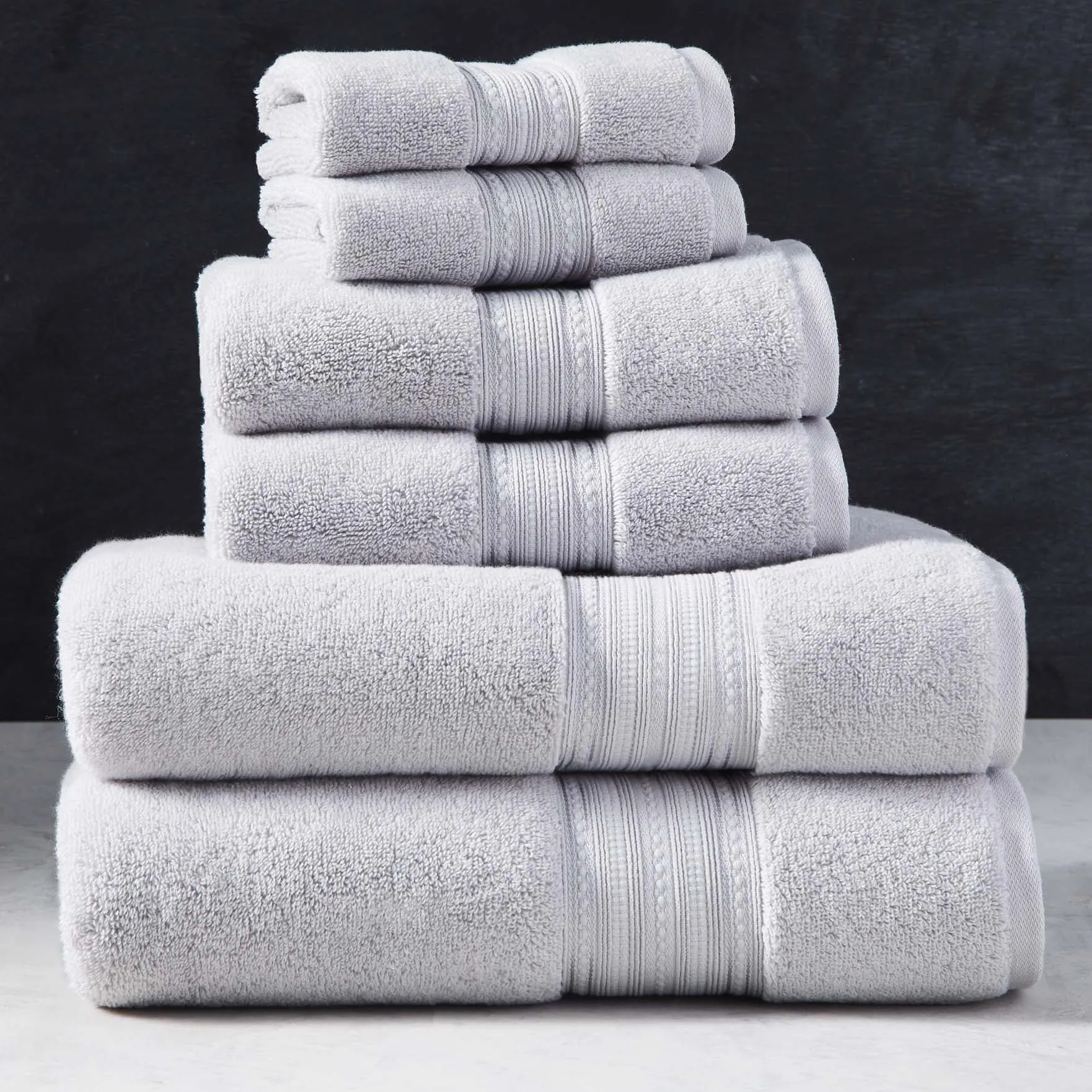 Super Soft USA-Grown Cotton 6 Piece Solid Towel Set