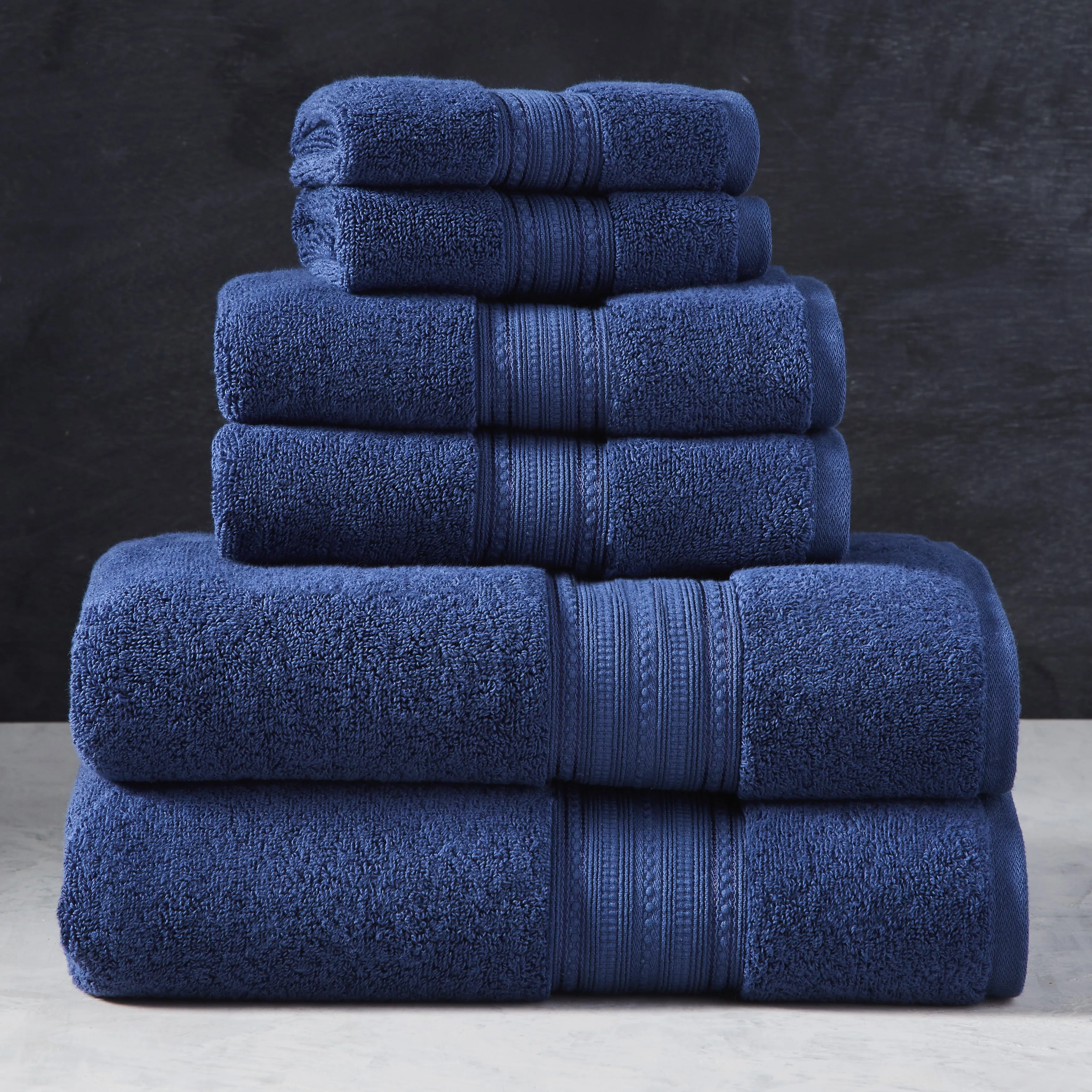 Super Soft USA-Grown Cotton 6 Piece Solid Towel Set