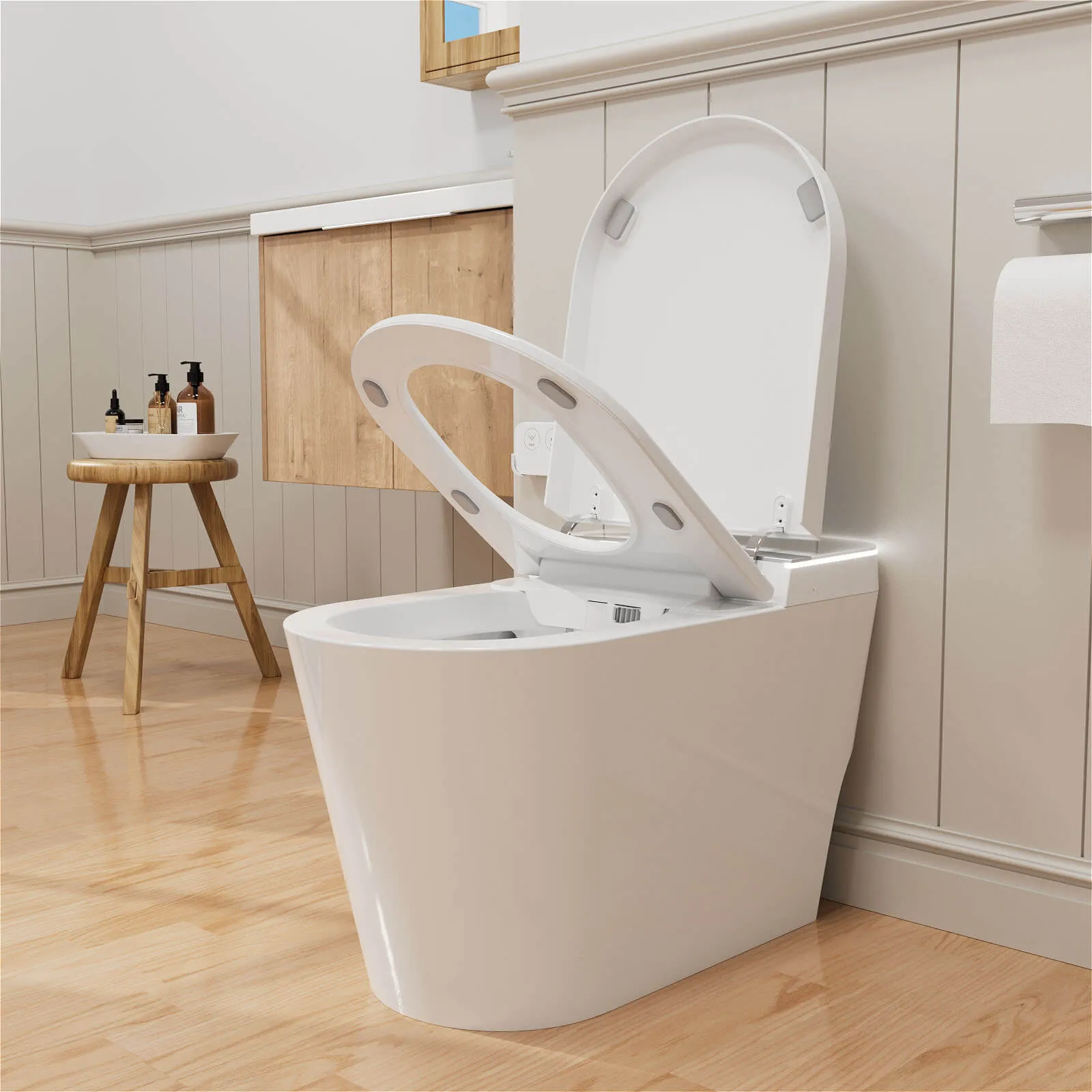 Touchless Auto Flushing Smart Toilet with Ambient Light & Water Tank