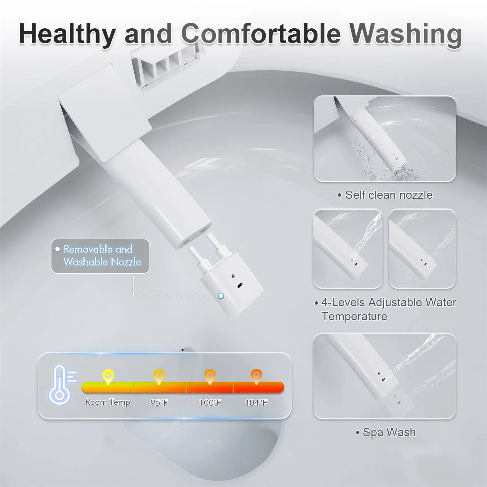 Touchless Auto Flushing Smart Toilet with Ambient Light & Water Tank