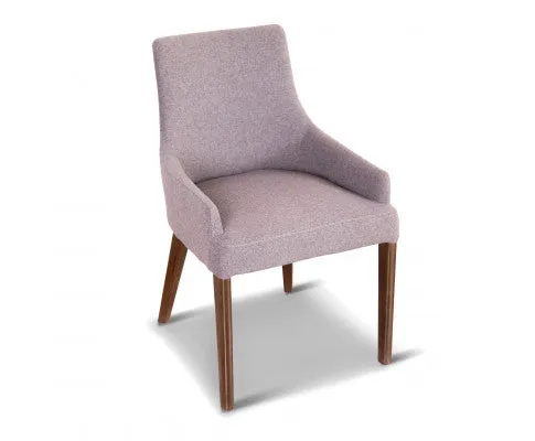 Tuberose Dining Chair Fabric Seat Solid Acacia Timber Wood Furniture - Grey