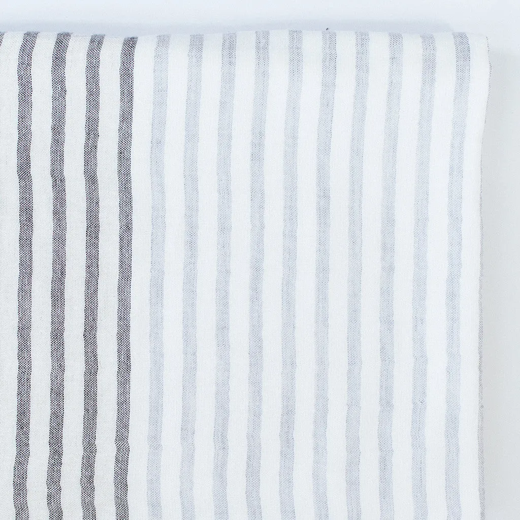 Two Tone Bath Towel in Charcoal Stripe