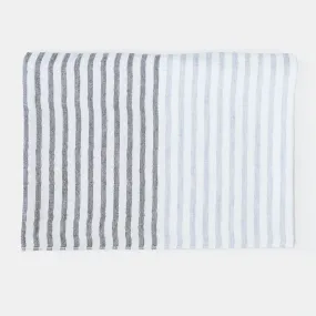 Two Tone Bath Towel in Charcoal Stripe