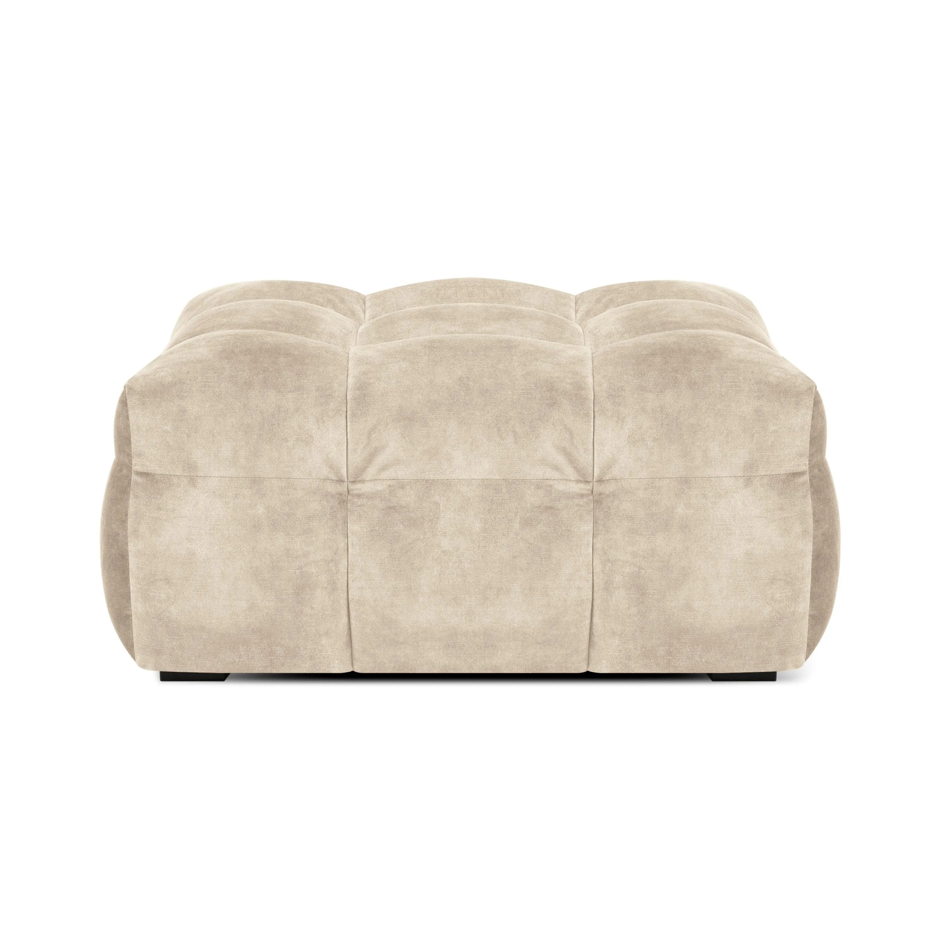 Velvet pouffe VESTA beige